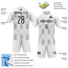 Load image into Gallery viewer, Custom White Black Geometric Shape Sublimation Volleyball Uniform Jersey
