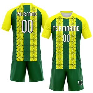 Custom Light Yellow Green-Black Abstract Shape Sublimation Volleyball Uniform Jersey