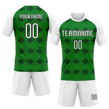 Load image into Gallery viewer, Custom Kelly Green White-Black Geometric Shape Sublimation Volleyball Uniform Jersey
