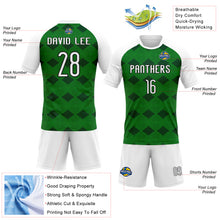 Load image into Gallery viewer, Custom Kelly Green White-Black Geometric Shape Sublimation Volleyball Uniform Jersey
