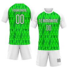 Load image into Gallery viewer, Custom Neon Green White-Black Abstract Shape Sublimation Volleyball Uniform Jersey
