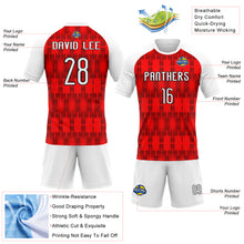 Load image into Gallery viewer, Custom Red White-Black Splash Sublimation Volleyball Uniform Jersey
