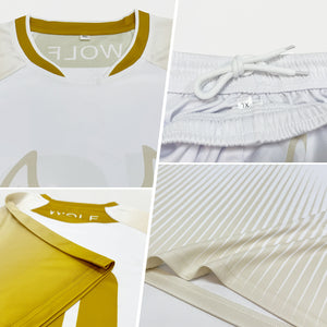 Custom Light Yellow White-Black Splash Sublimation Volleyball Uniform Jersey