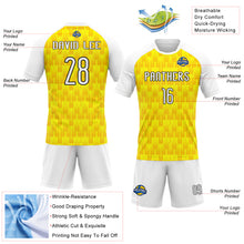 Load image into Gallery viewer, Custom Light Yellow White-Black Splash Sublimation Volleyball Uniform Jersey
