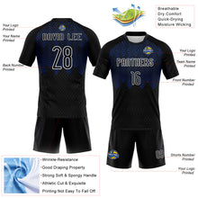 Load image into Gallery viewer, Custom Black Thunder Blue-White Geometric Shape Sublimation Volleyball Uniform Jersey
