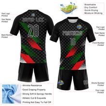 Load image into Gallery viewer, Custom Black Red-Kelly Green Palestine Geometric Shape Sublimation Volleyball Uniform Jersey
