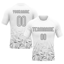 Load image into Gallery viewer, Custom White Black Geometric Shape Sublimation Volleyball Uniform Jersey
