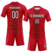 Load image into Gallery viewer, Custom Red White-Black Arrow Shape Sublimation Volleyball Uniform Jersey
