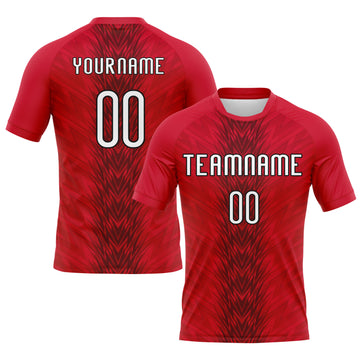 Custom Red White-Black Arrow Shape Sublimation Volleyball Uniform Jersey