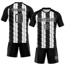 Load image into Gallery viewer, Custom Black White Geometric Shape Sublimation Volleyball Uniform Jersey
