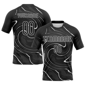 Custom Black White Liquid Fluid Sublimation Volleyball Uniform Jersey