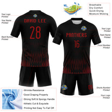 Load image into Gallery viewer, Custom Black Red Zigzag Sublimation Volleyball Uniform Jersey
