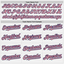 Load image into Gallery viewer, Custom White (Navy Medium Pink Pinstripe) Medium Pink-Navy Authentic Baseball Jersey
