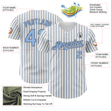 Load image into Gallery viewer, Custom White (Steel Gray Light Blue Pinstripe) Light Blue-Steel Gray Authentic Baseball Jersey

