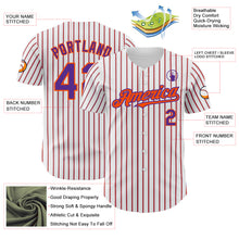 Load image into Gallery viewer, Custom White (Purple Orange Pinstripe) Purple-Orange Authentic Baseball Jersey
