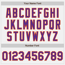 Load image into Gallery viewer, Custom White (Purple Orange Pinstripe) Purple-Orange Authentic Baseball Jersey
