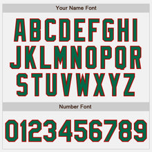 Load image into Gallery viewer, Custom White (Kelly Green Red Pinstripe) Kelly Green-Red Authentic Baseball Jersey
