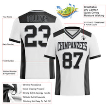 Load image into Gallery viewer, Custom White Black-Gray Mesh Authentic Football Jersey
