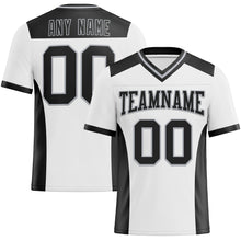 Load image into Gallery viewer, Custom White Black-Gray Mesh Authentic Football Jersey
