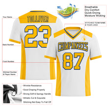 Load image into Gallery viewer, Custom White Gold-Royal Mesh Authentic Football Jersey
