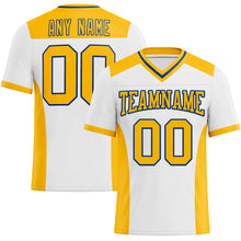 Load image into Gallery viewer, Custom White Gold-Royal Mesh Authentic Football Jersey
