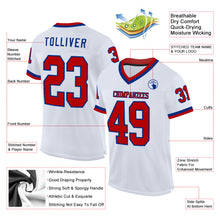 Load image into Gallery viewer, Custom White Red-Royal Mesh Authentic Throwback Football Jersey
