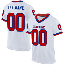 Load image into Gallery viewer, Custom White Red-Royal Mesh Authentic Throwback Football Jersey
