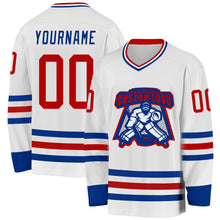 Load image into Gallery viewer, Custom White Red-Royal Hockey Jersey
