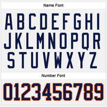 Load image into Gallery viewer, Custom White Navy-Orange Hockey Jersey
