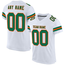 Load image into Gallery viewer, Custom White Kell Green-Orange Mesh Authentic Football Jersey
