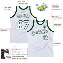 Load image into Gallery viewer, Custom White Green Authentic Throwback Basketball Jersey
