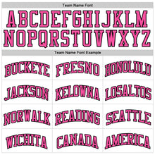 Load image into Gallery viewer, Custom White Pink-Black Authentic Throwback Basketball Jersey
