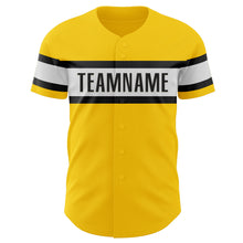 Load image into Gallery viewer, Custom Yellow Black-White Authentic Baseball Jersey
