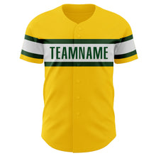 Load image into Gallery viewer, Custom Yellow Green-White Authentic Baseball Jersey
