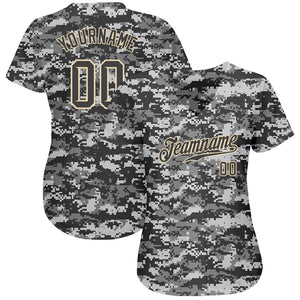 Custom Camo Steel Gray-Cream Authentic Salute To Service Baseball Jersey