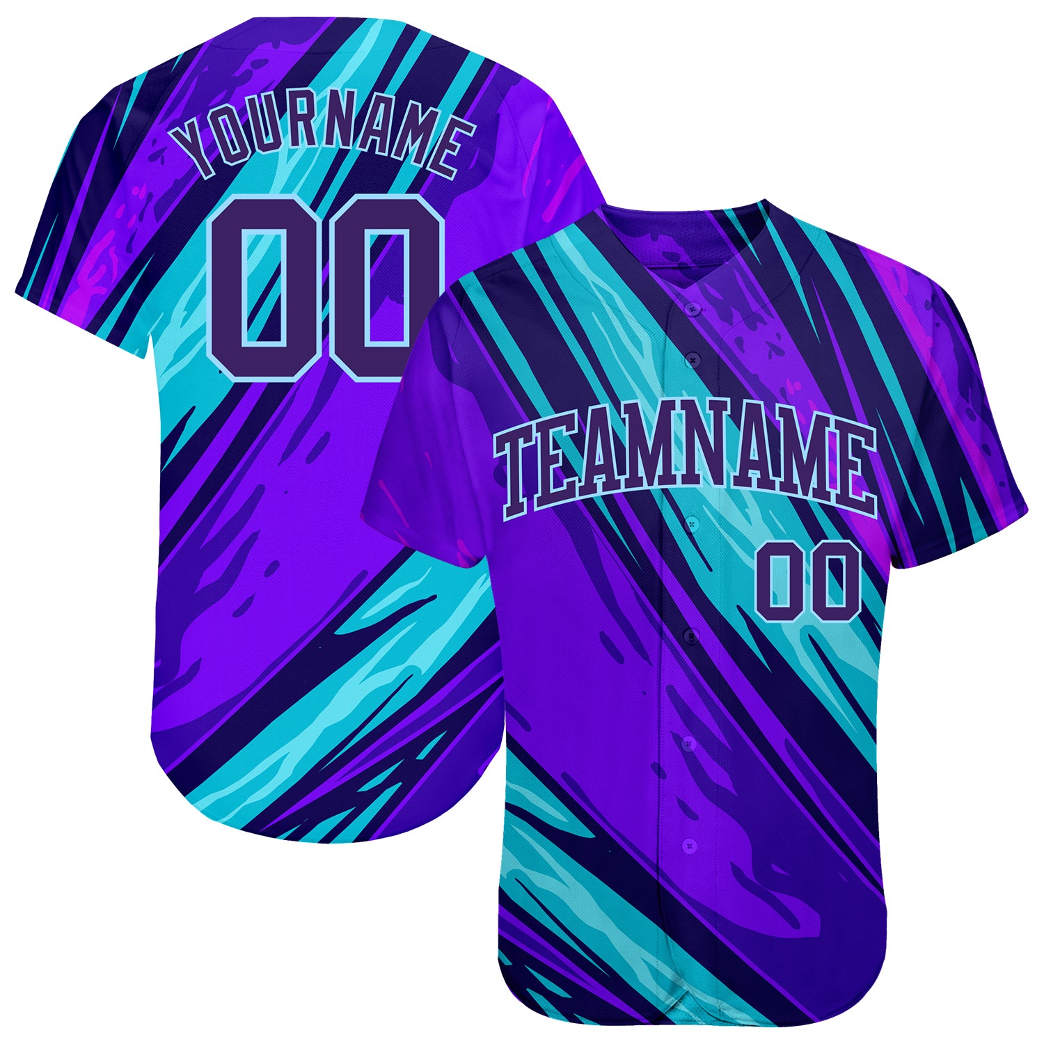 Custom 3D Pattern Baseball Jersey Black Black-Pink Design Tropical