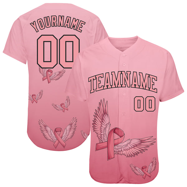 Custom Camo Light Blue-Pink Authentic Salute to Service Baseball Jersey Women's Size:XL