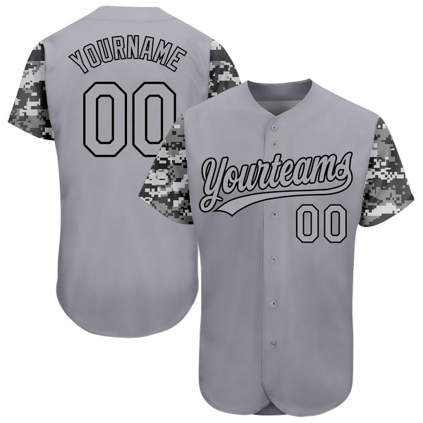 Custom Camo Black-Gold Authentic Salute To Service Baseball Jersey