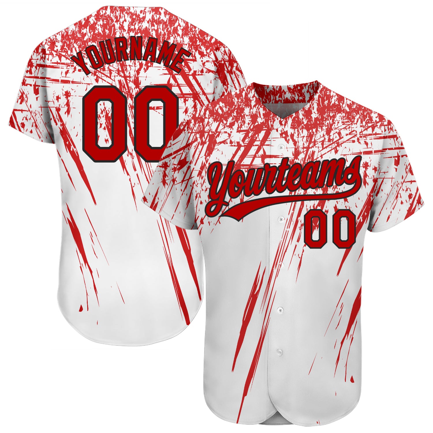 Custom Powder Blue Red Pinstripe Black-White Authentic Baseball Jersey Men's Size:S