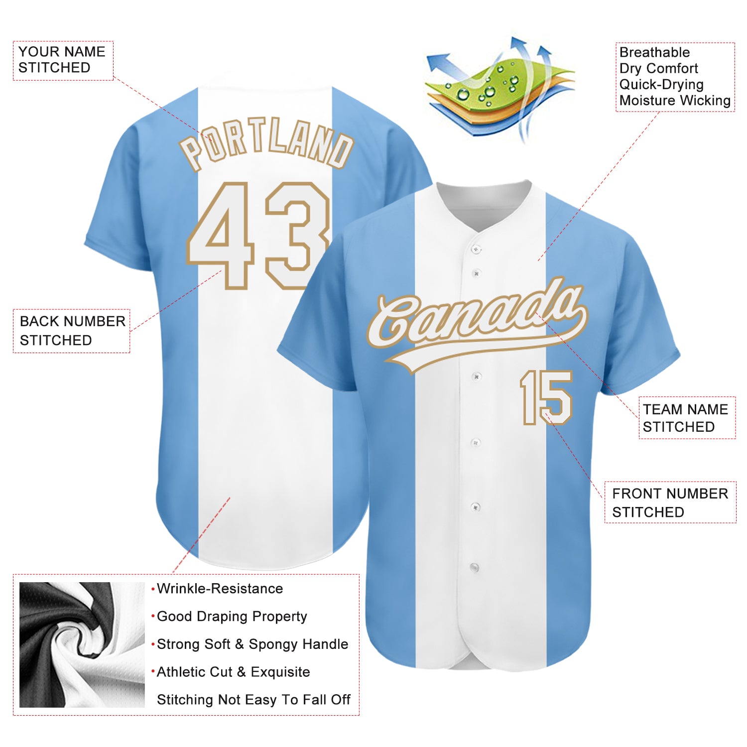 Custom Light Blue White-Royal Baseball Jersey – FiitgCustom