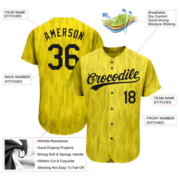 Custom Gold Gold-Black 3D Pattern Design Authentic Baseball Jersey Fast  Shipping – FiitgCustom