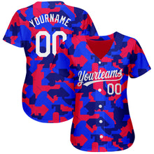 Load image into Gallery viewer, Custom Camo White-Royal 3D Pattern Design Authentic Salute To Service Baseball Jersey
