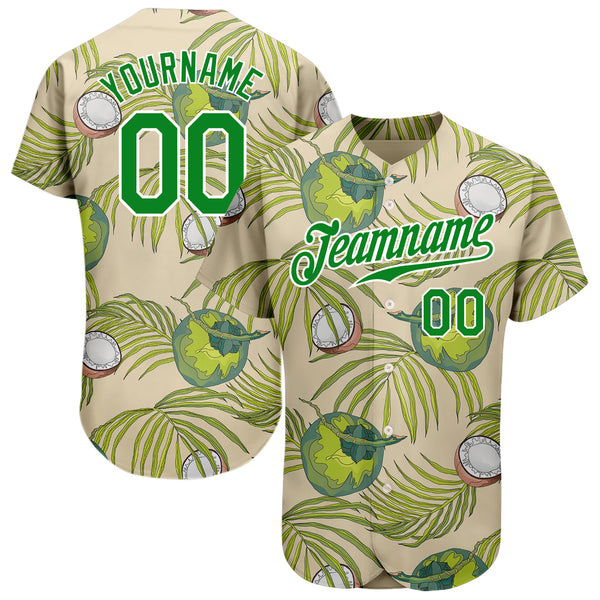 Custom Gold White-Green Authentic Two Tone Baseball Jersey Fast