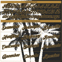 Load image into Gallery viewer, Custom White Black-Old Gold 3D Pattern Design Hawaii Coconut Trees Performance T-Shirt
