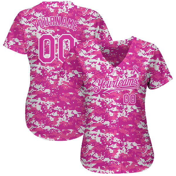 Custom 3D Pink Ribbon Breast Cancer Awareness Month Women Health Care  Support Authentic Baseball Jersey