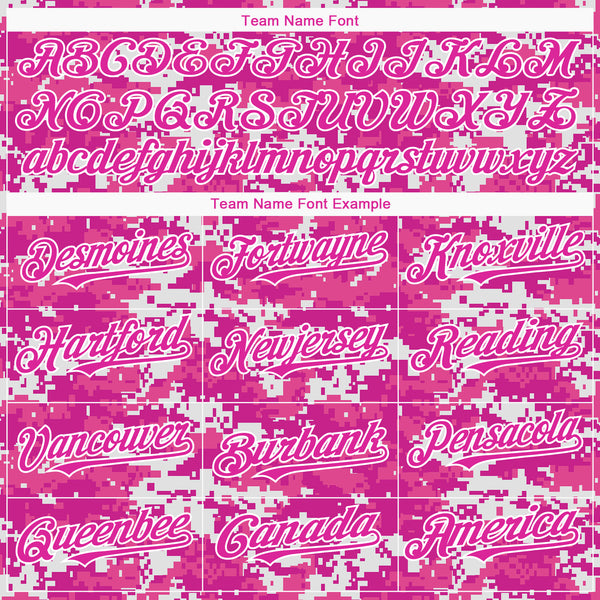 Custom Pink Ribbon Baseball Jersey Camo Pink-Black 3D Breast