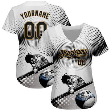 Cheap Custom Gold Gold-Black 3D Pattern Design Authentic Baseball