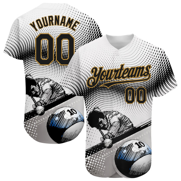 Custom Black Black-Old Gold Authentic Baseball Jersey