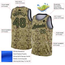 Load image into Gallery viewer, Custom Camo Olive-Black 3D Authentic Salute To Service Basketball Jersey
