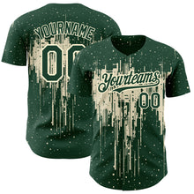 Load image into Gallery viewer, Custom Green Cream 3D Pattern Design Dripping Splatter Art Authentic Baseball Jersey
